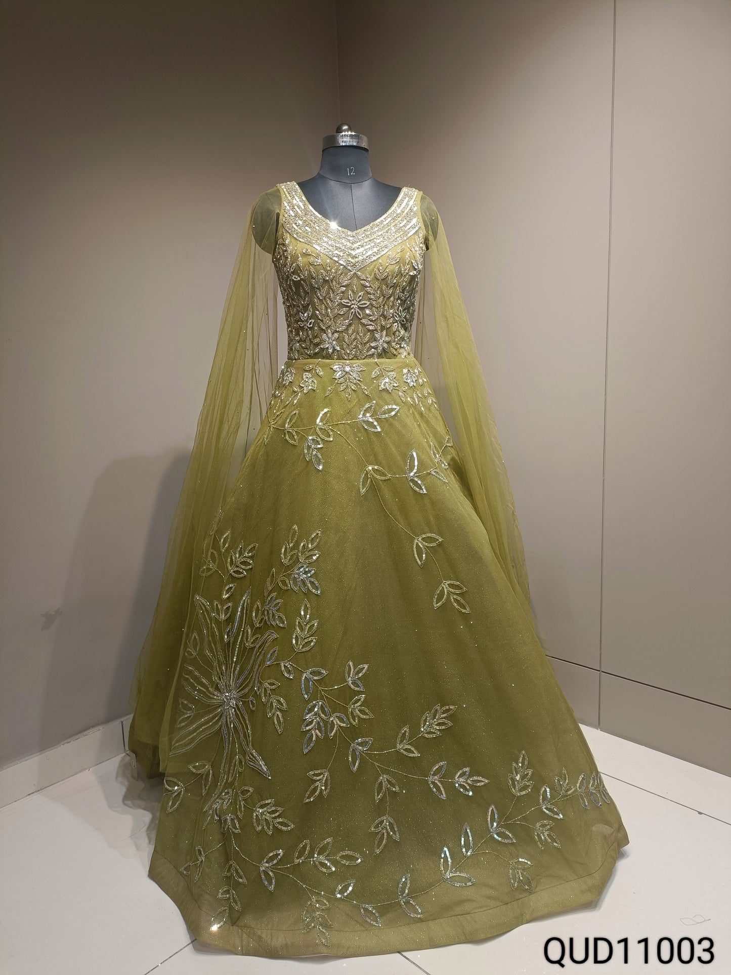 Ceremonial Sequence Work Party Wear Gown