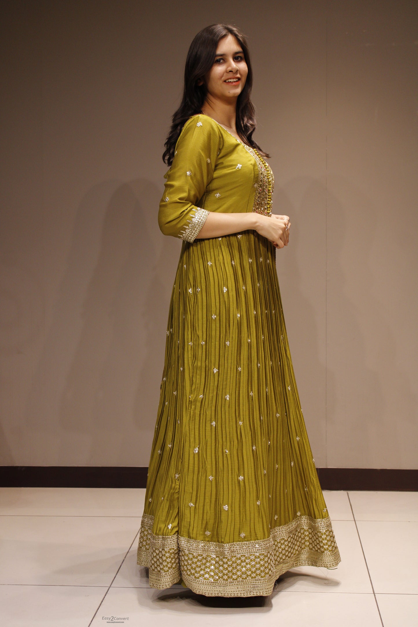 Tissue Anarkali with Handcrafted Zardozi Embroidery