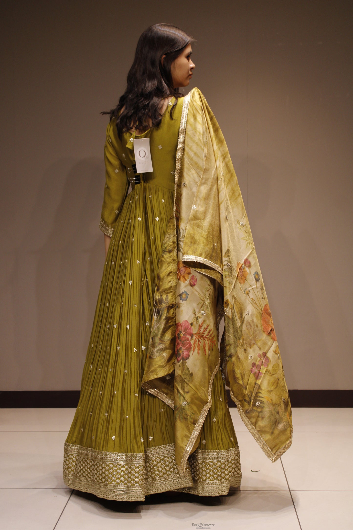 Tissue Anarkali with Handcrafted Zardozi Embroidery