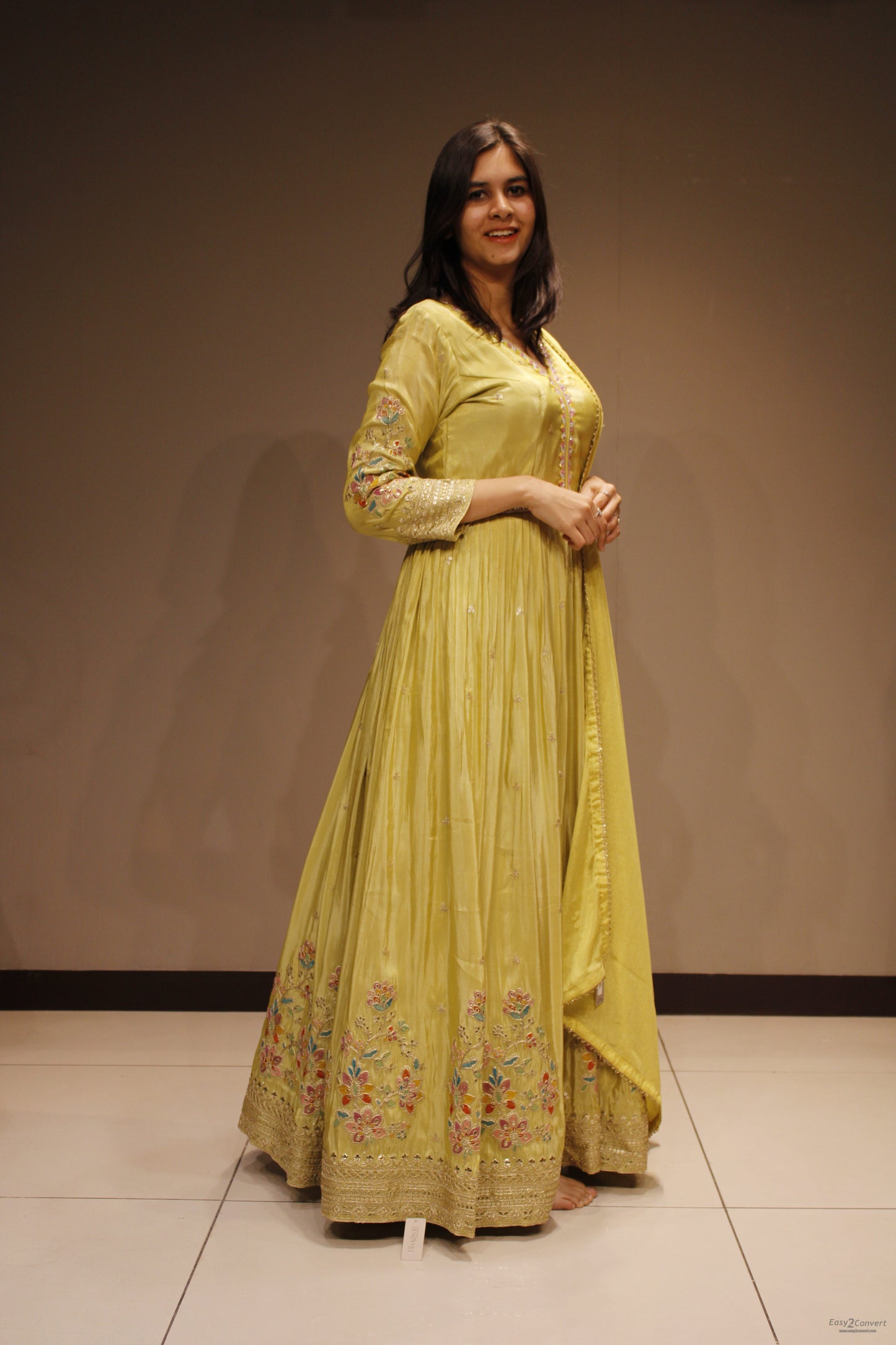 Tissue Weaving Anarkali with Intricate Resham & Zari Embroidery
