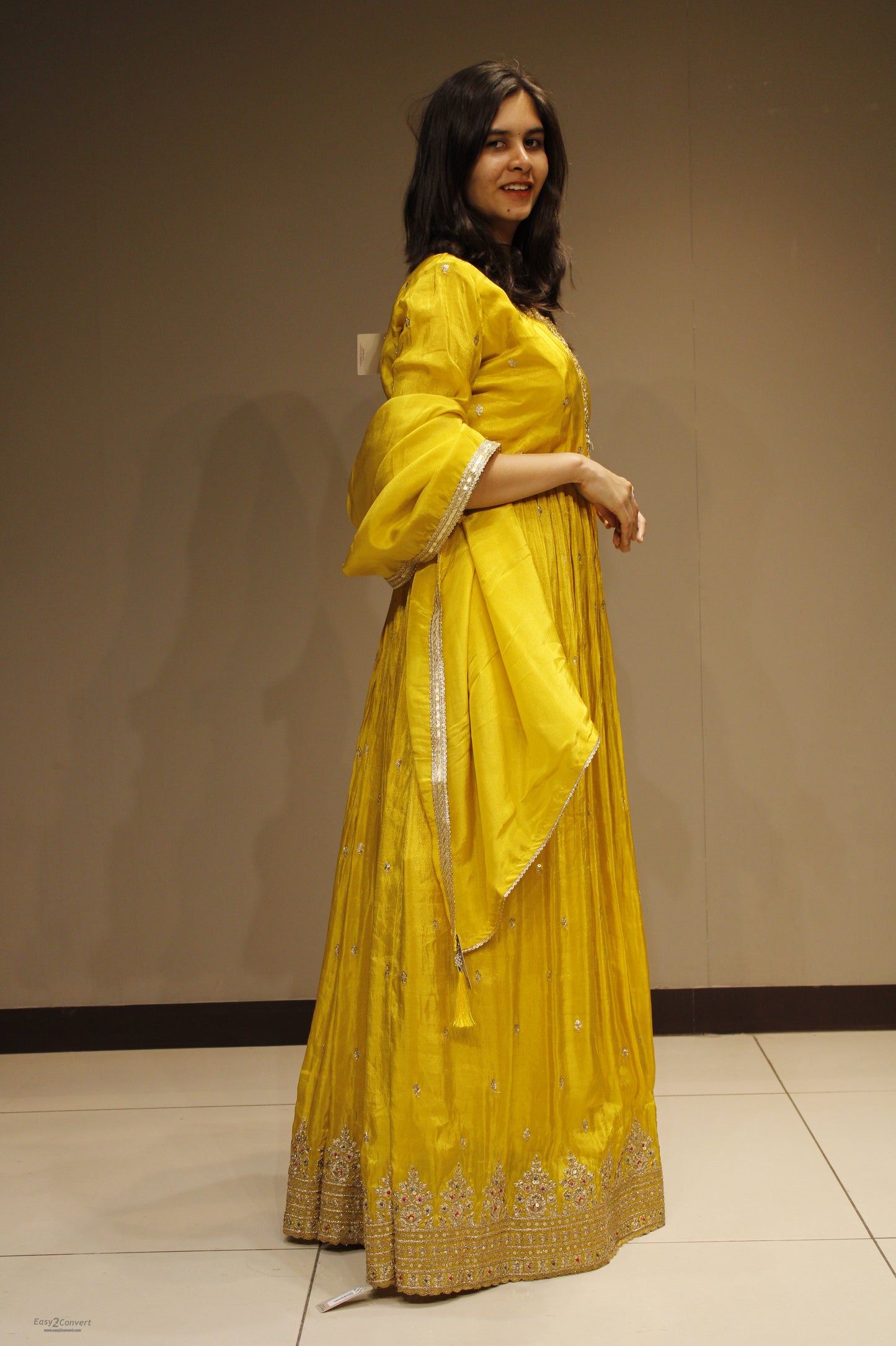 Tissue Anarkali with Intricate Cutdana Embroidery