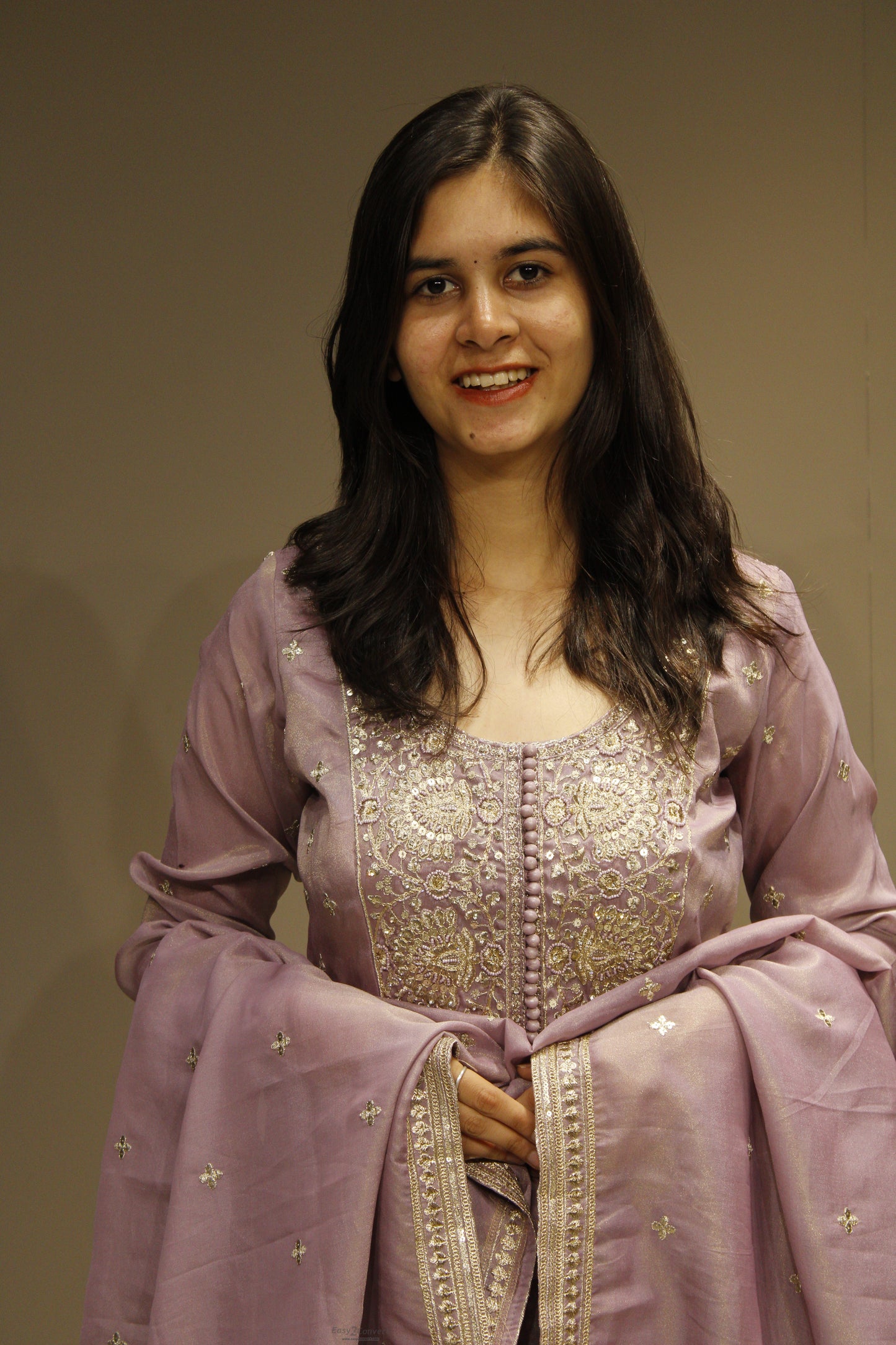 Tissue Anarkali with Intricate Zari Embroidery