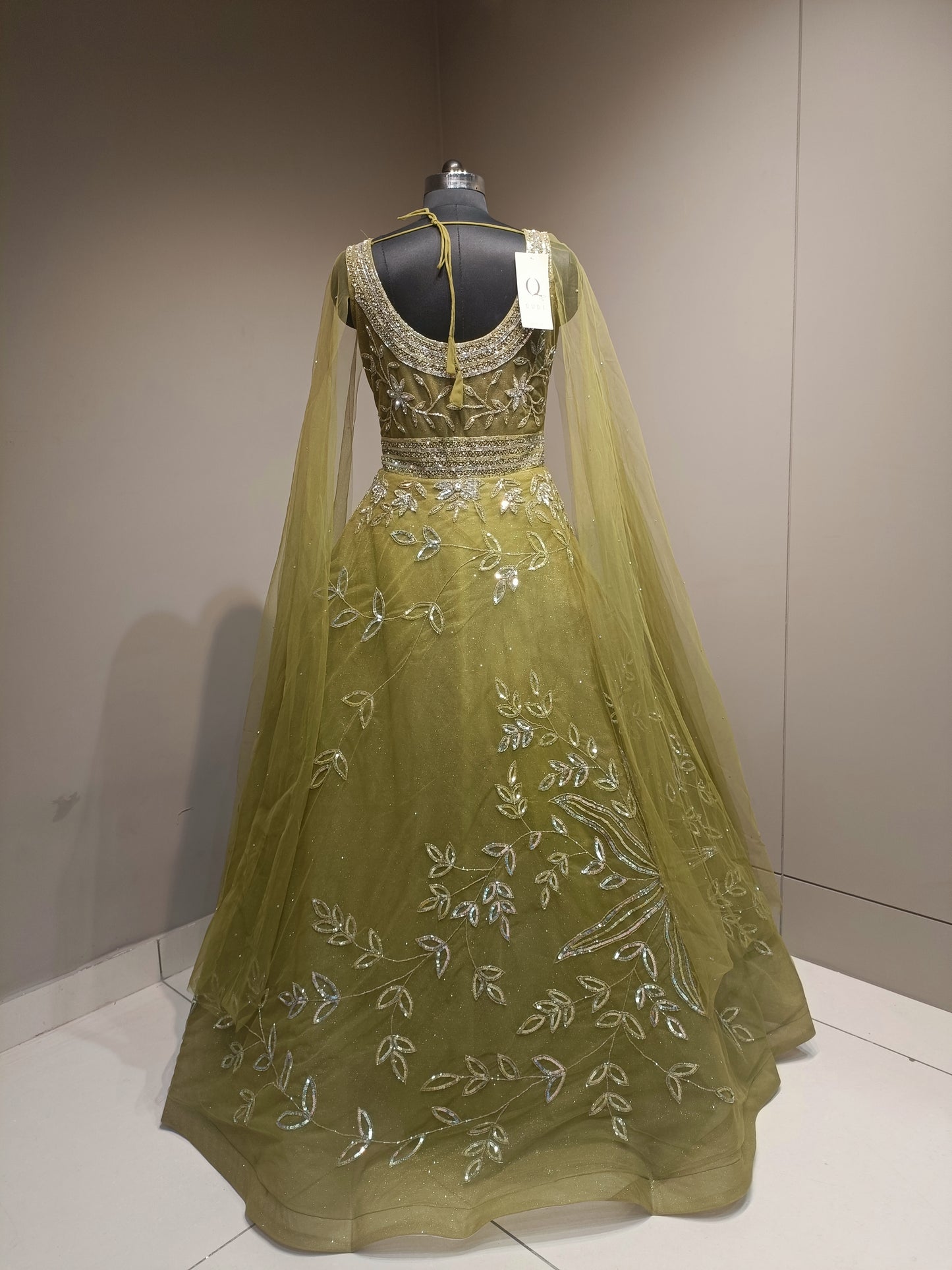 Ceremonial Sequence Work Party Wear Gown