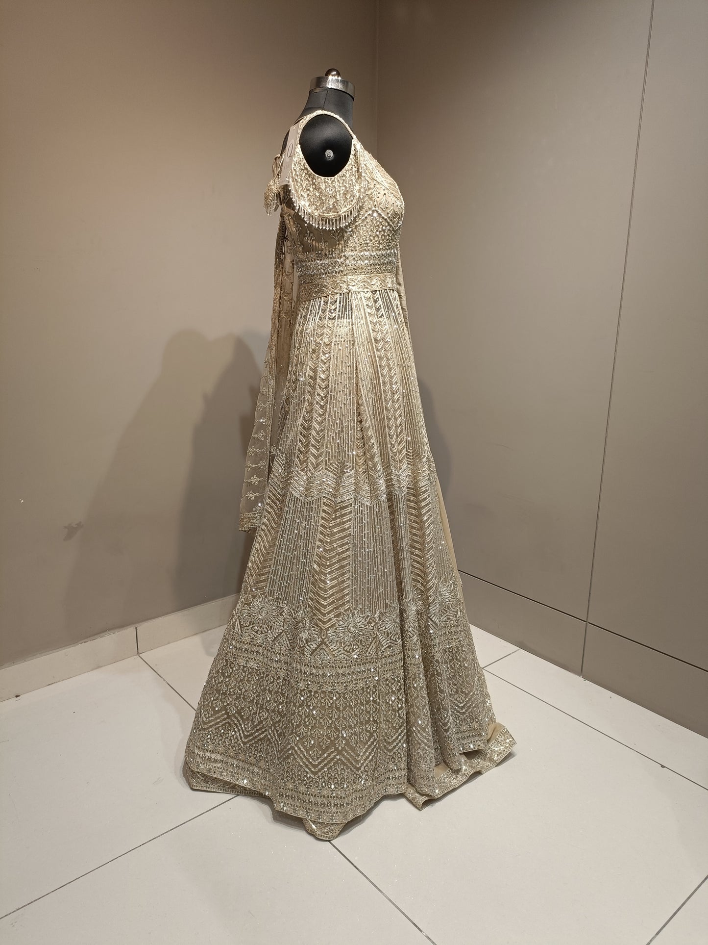 Stylish Net Indo-Western Outfit with Intricate Mirror Work