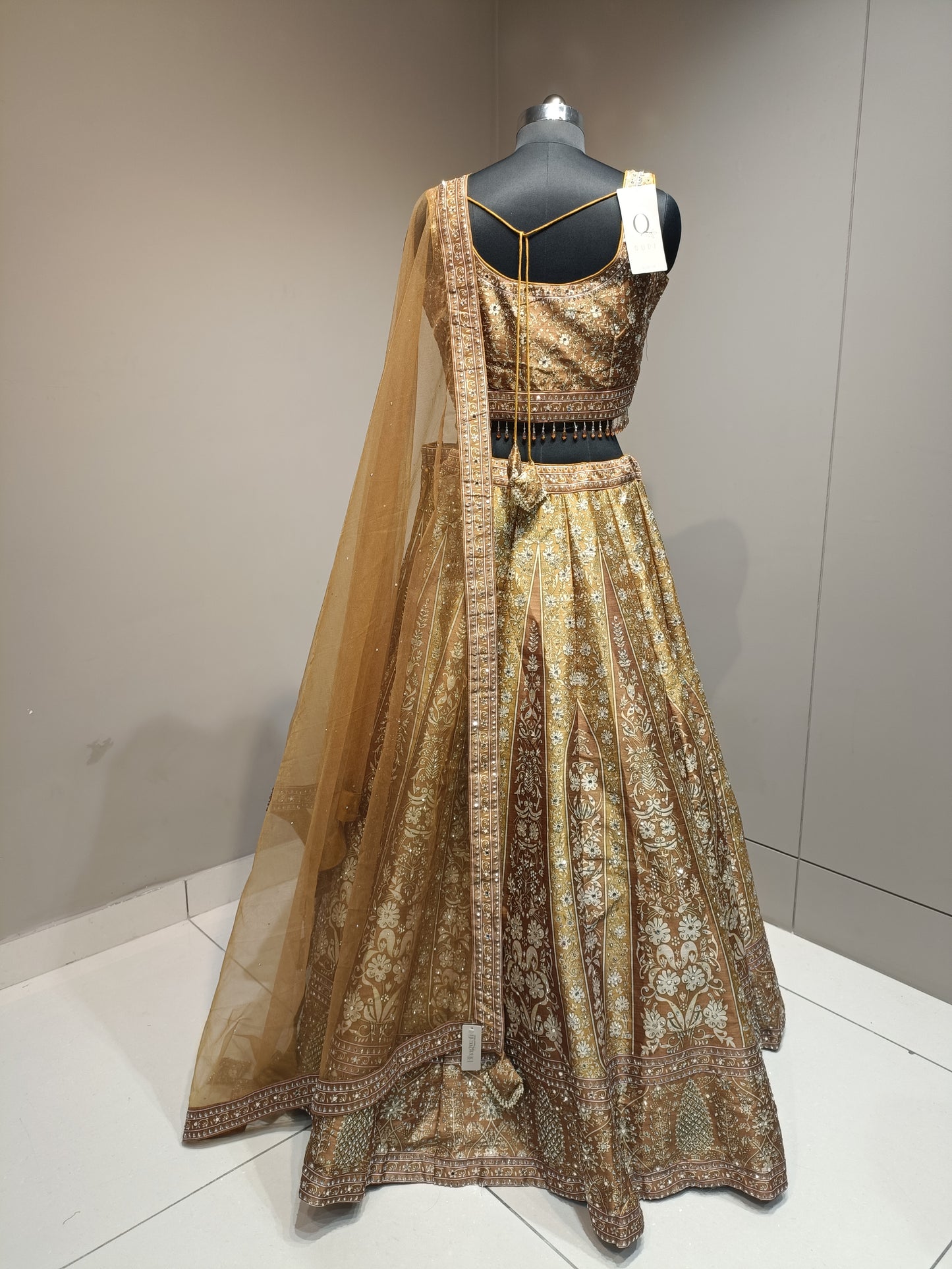 Graceful Silk Crop Top with Radiant Crystal Embellishments