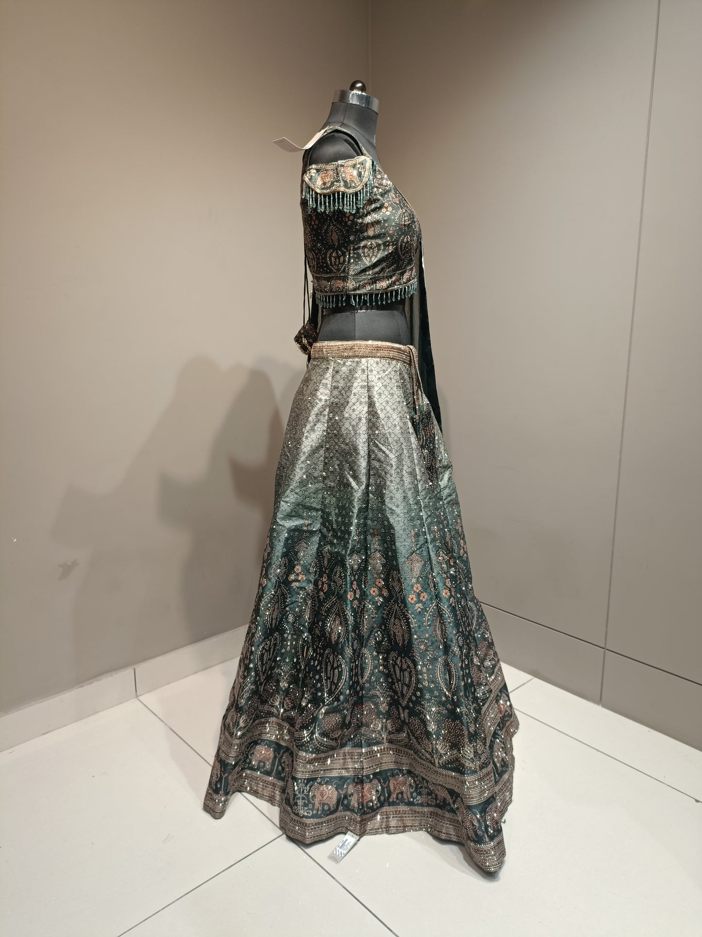 Elegant Silk Crop Top with Crystal Adornments for Festivals