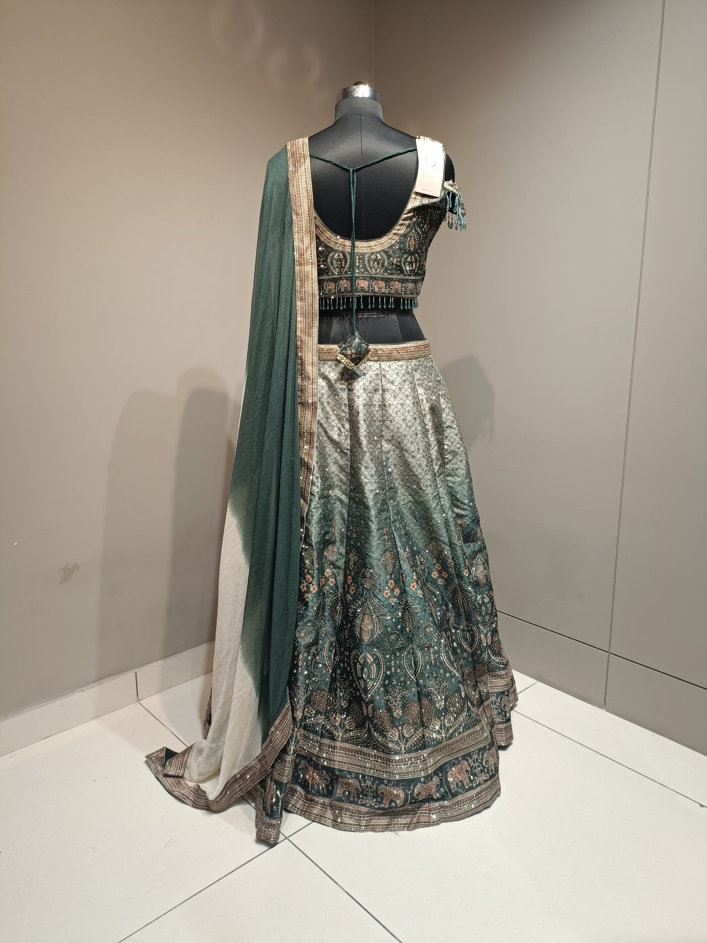 Elegant Silk Crop Top with Crystal Adornments for Festivals