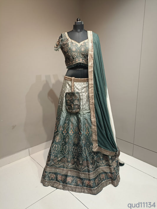Elegant Silk Crop Top with Crystal Adornments for Festivals