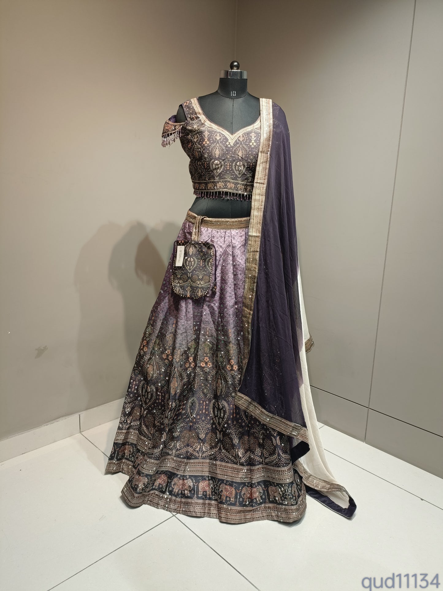 Elegant Silk Crop Top with Crystal Adornments for Festivals