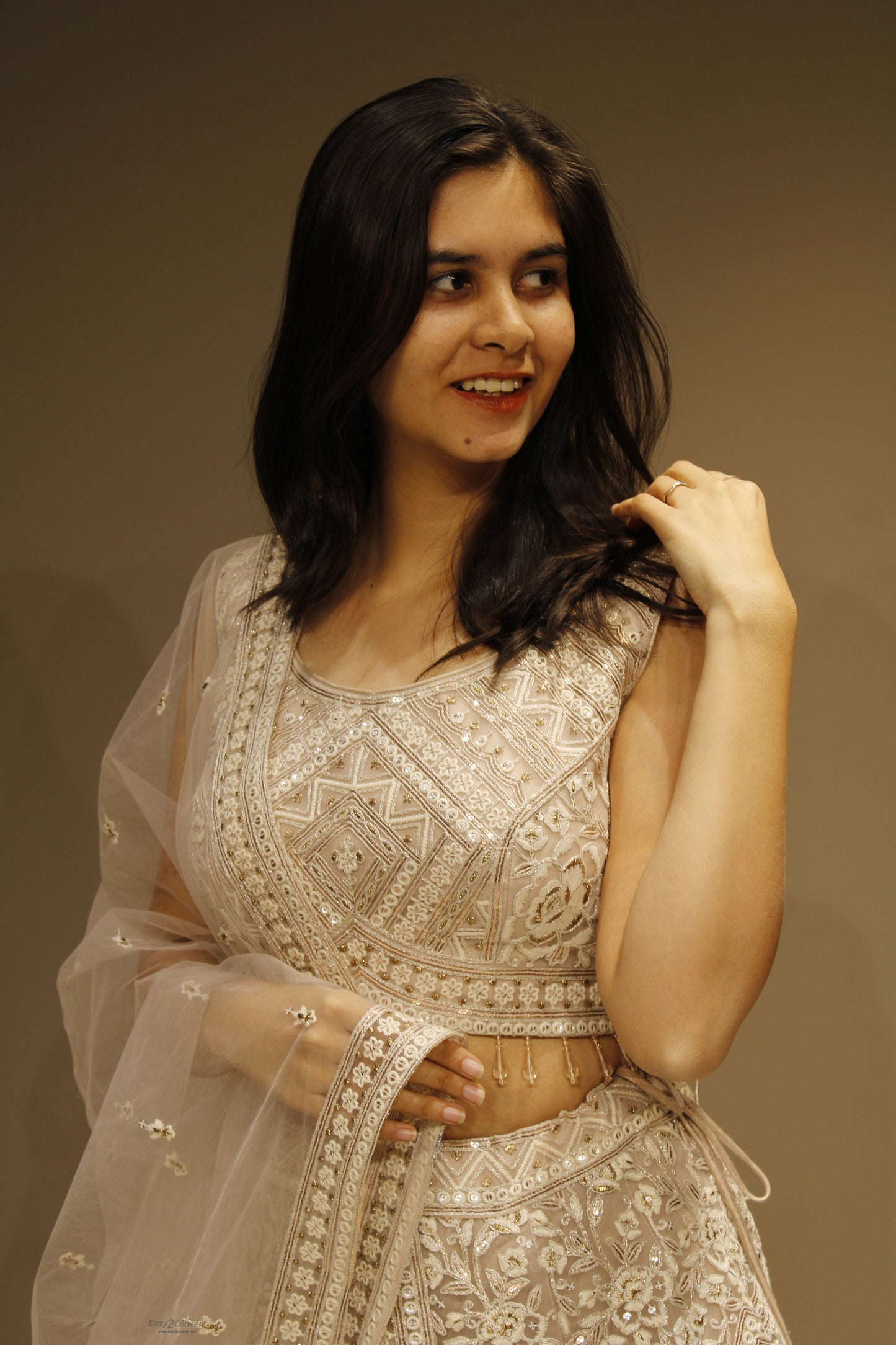 Elegant Net Crop Top with Intricate Resham Embroidery