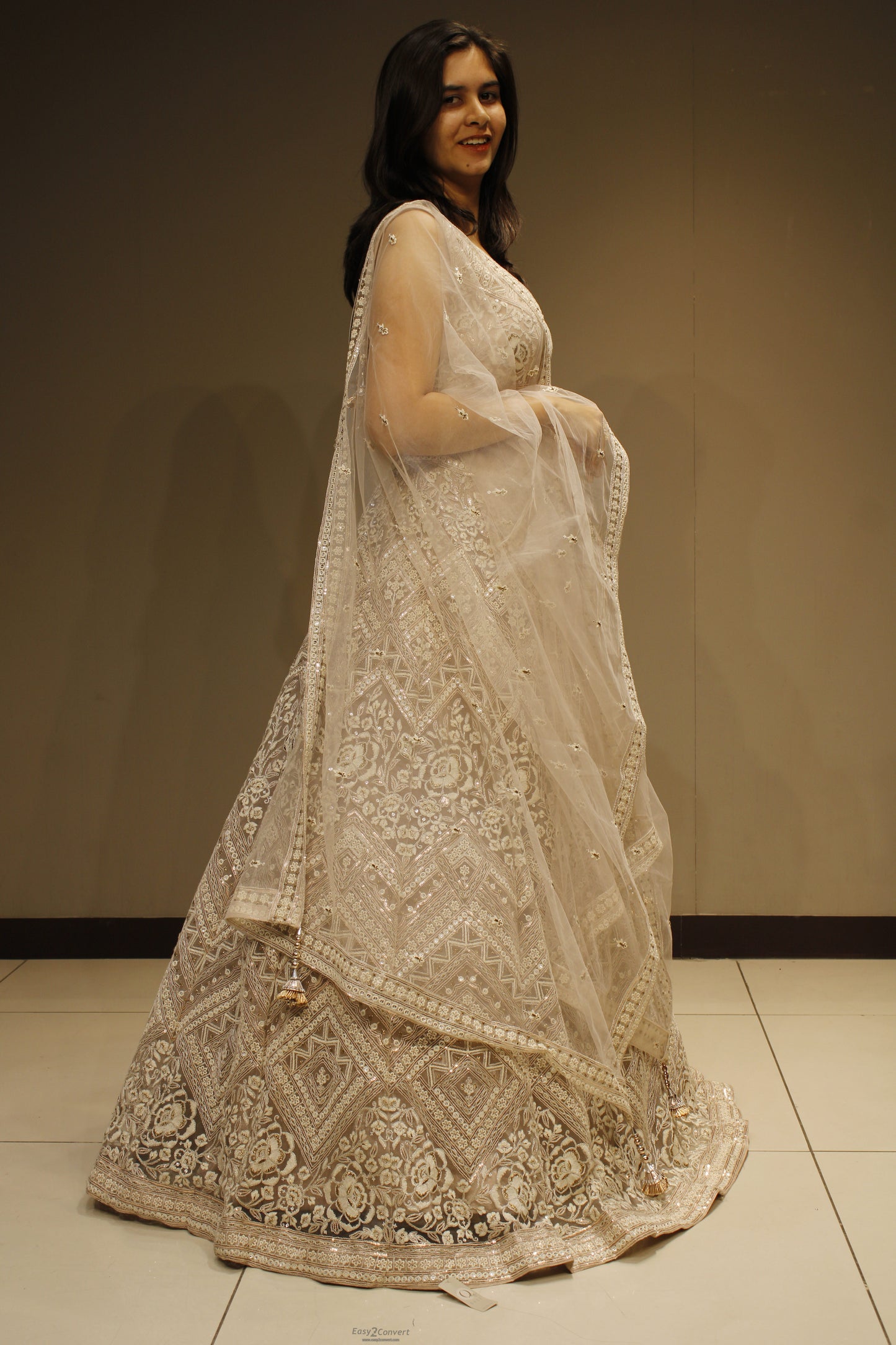 Elegant Net Crop Top with Intricate Resham Embroidery