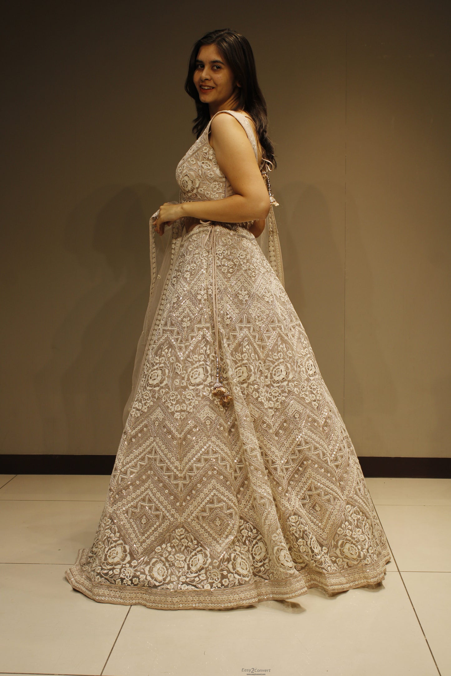 Elegant Net Crop Top with Intricate Resham Embroidery