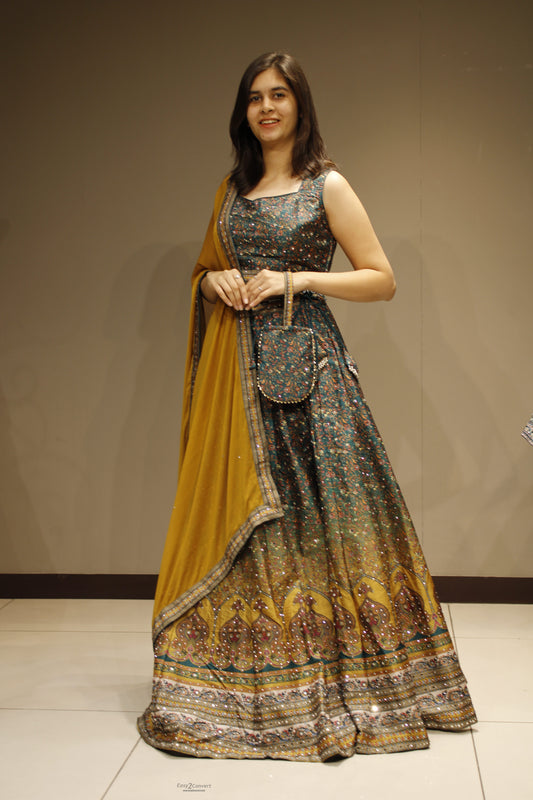 Elegant Silk Crop Top with Dazzling Crystal Detailing