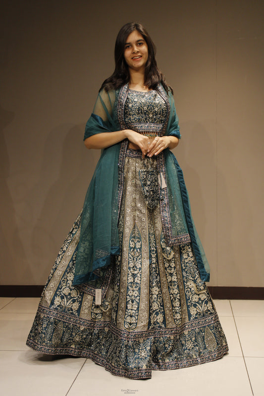 Graceful Silk Crop Top with Radiant Crystal Embellishments