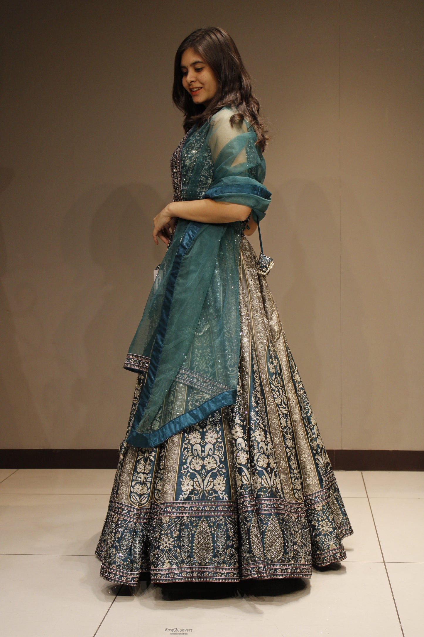 Graceful Silk Crop Top with Radiant Crystal Embellishments