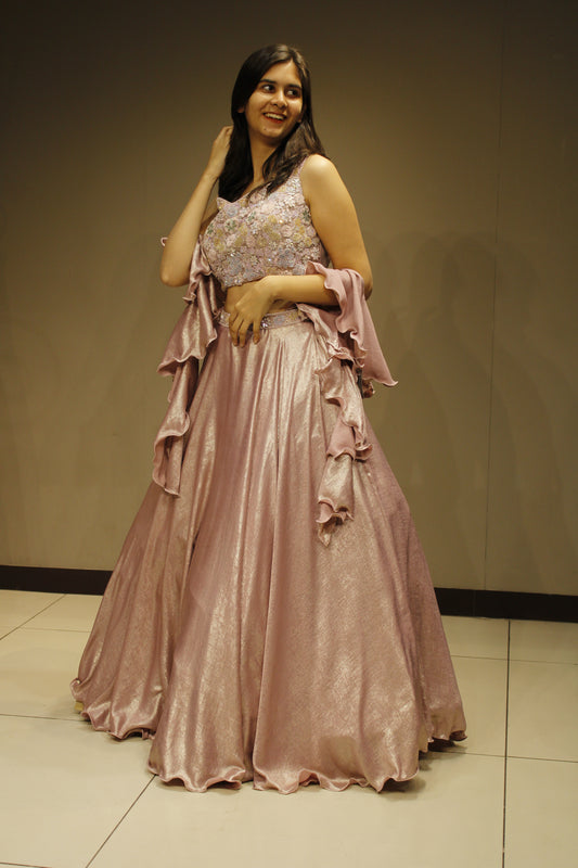Graceful Tissue Crop Top with Delicate Pearl Embellishments