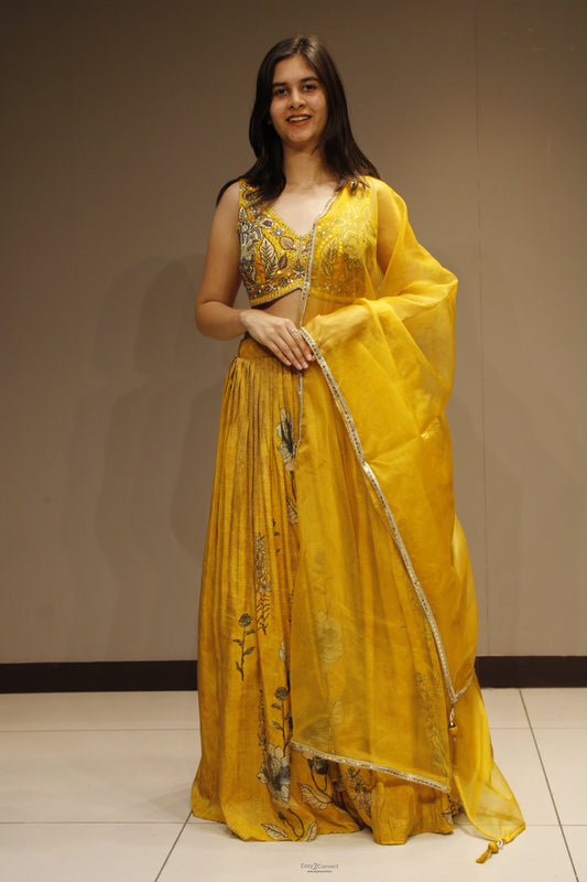 Tissue Crop Top with Elegant Resham Embroidery
