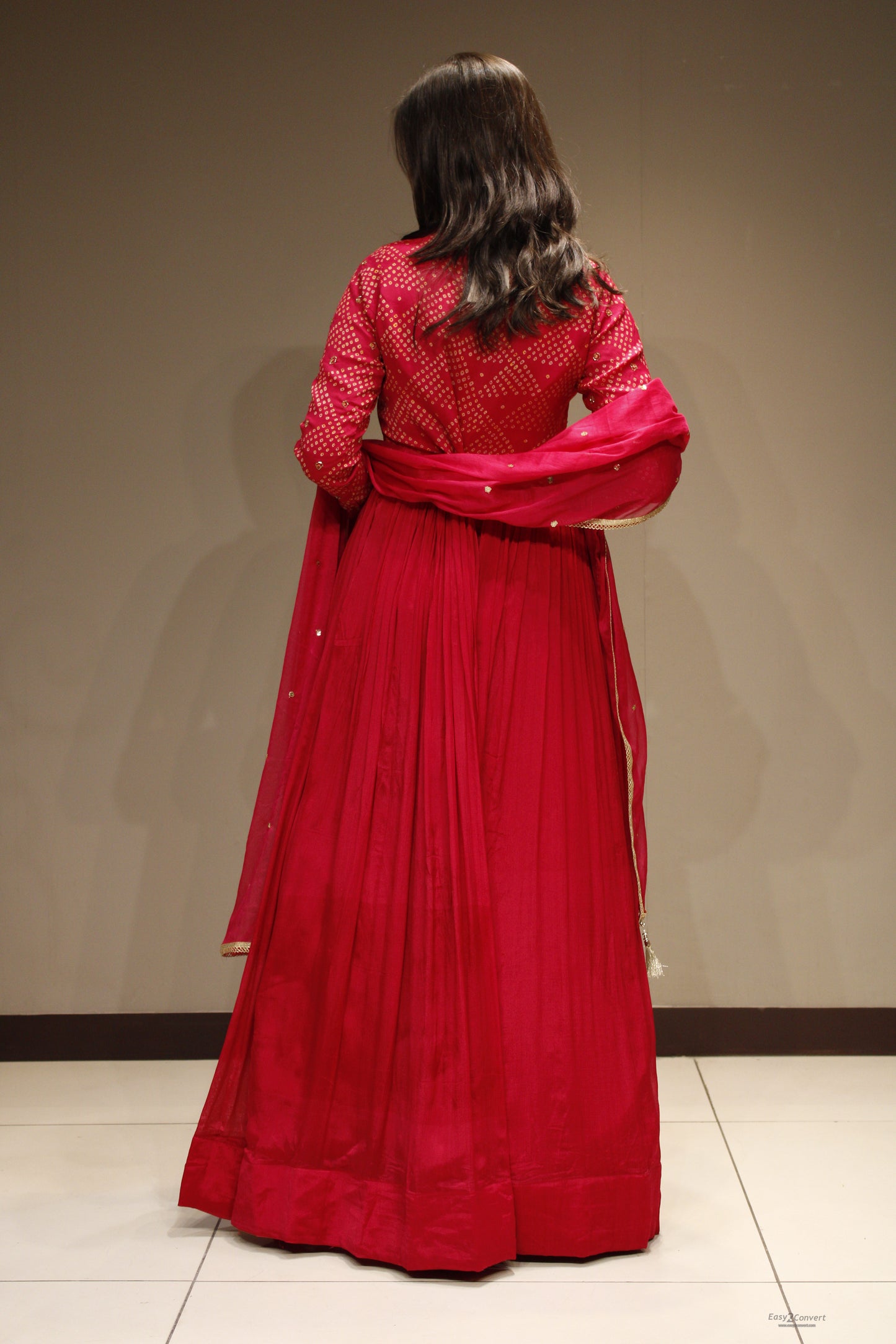 Chinon Anarkali with Intricate Cutdana Embroidery