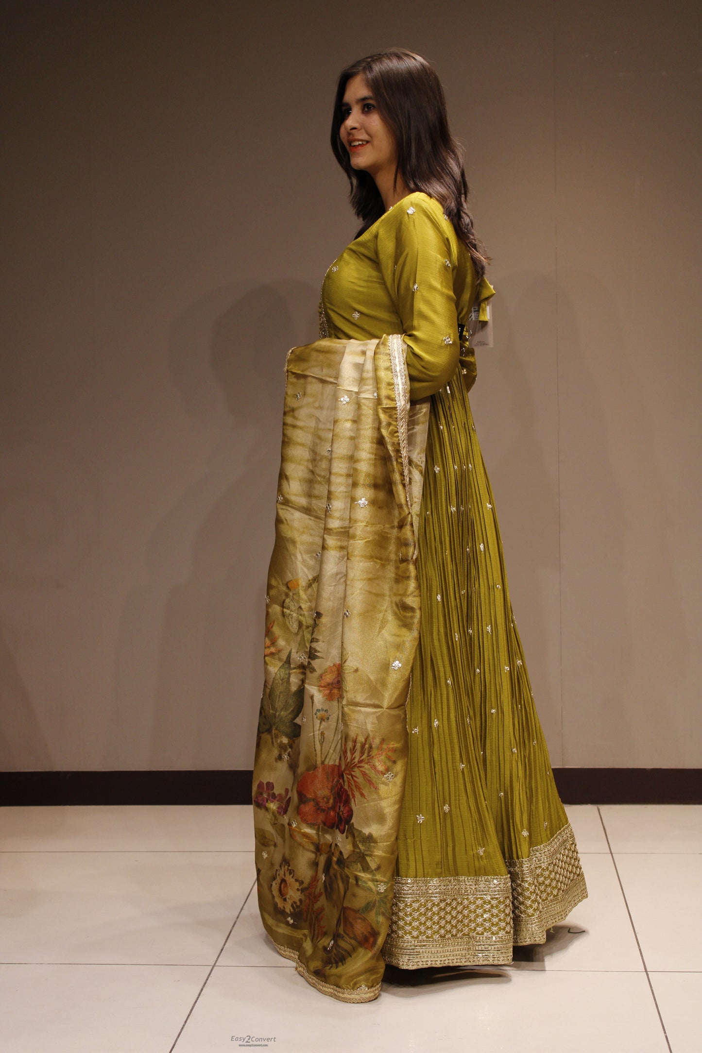 Tissue Anarkali with Handcrafted Zardozi Embroidery