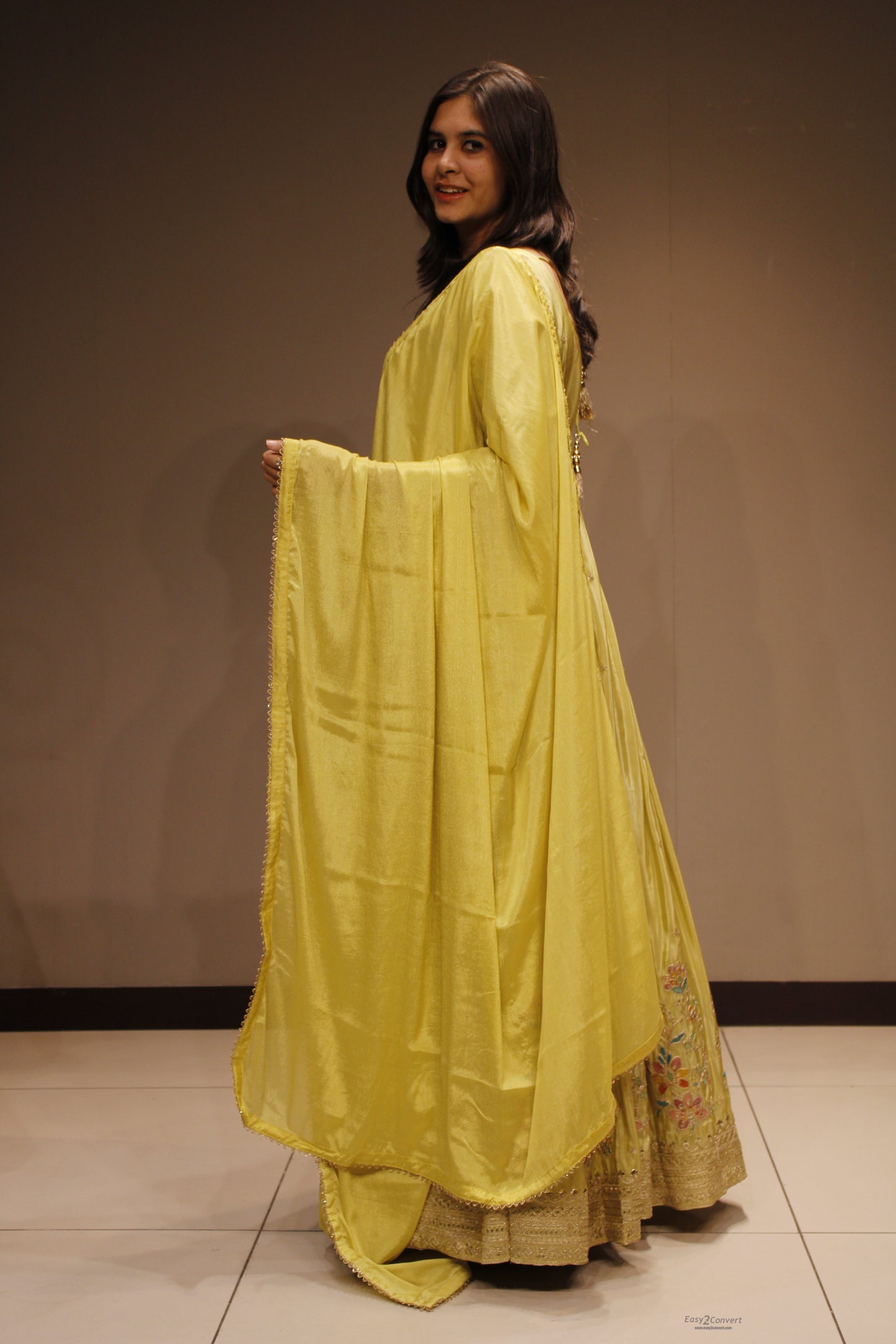 Tissue Weaving Anarkali with Intricate Resham & Zari Embroidery
