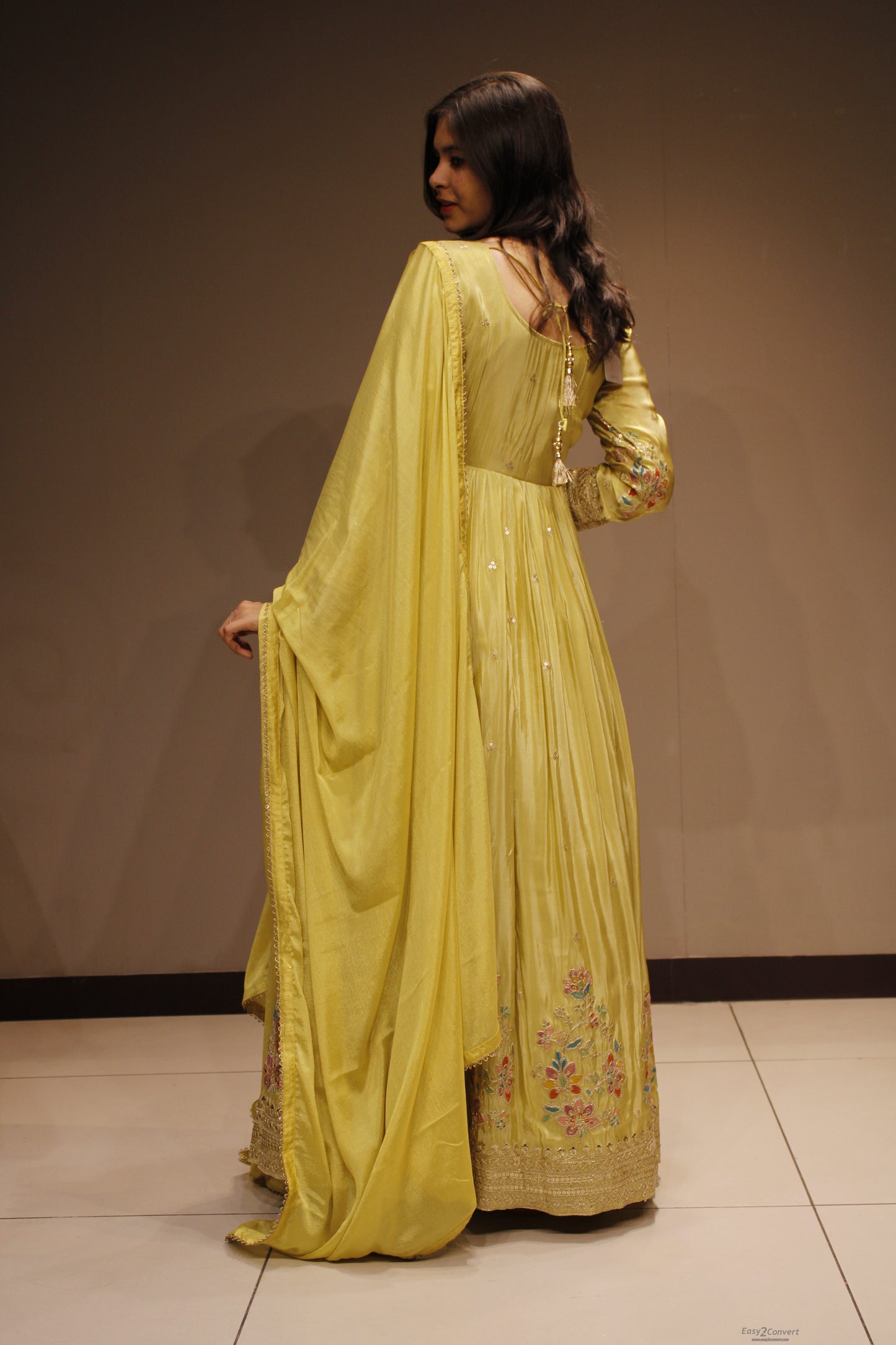 Tissue Weaving Anarkali with Intricate Resham & Zari Embroidery