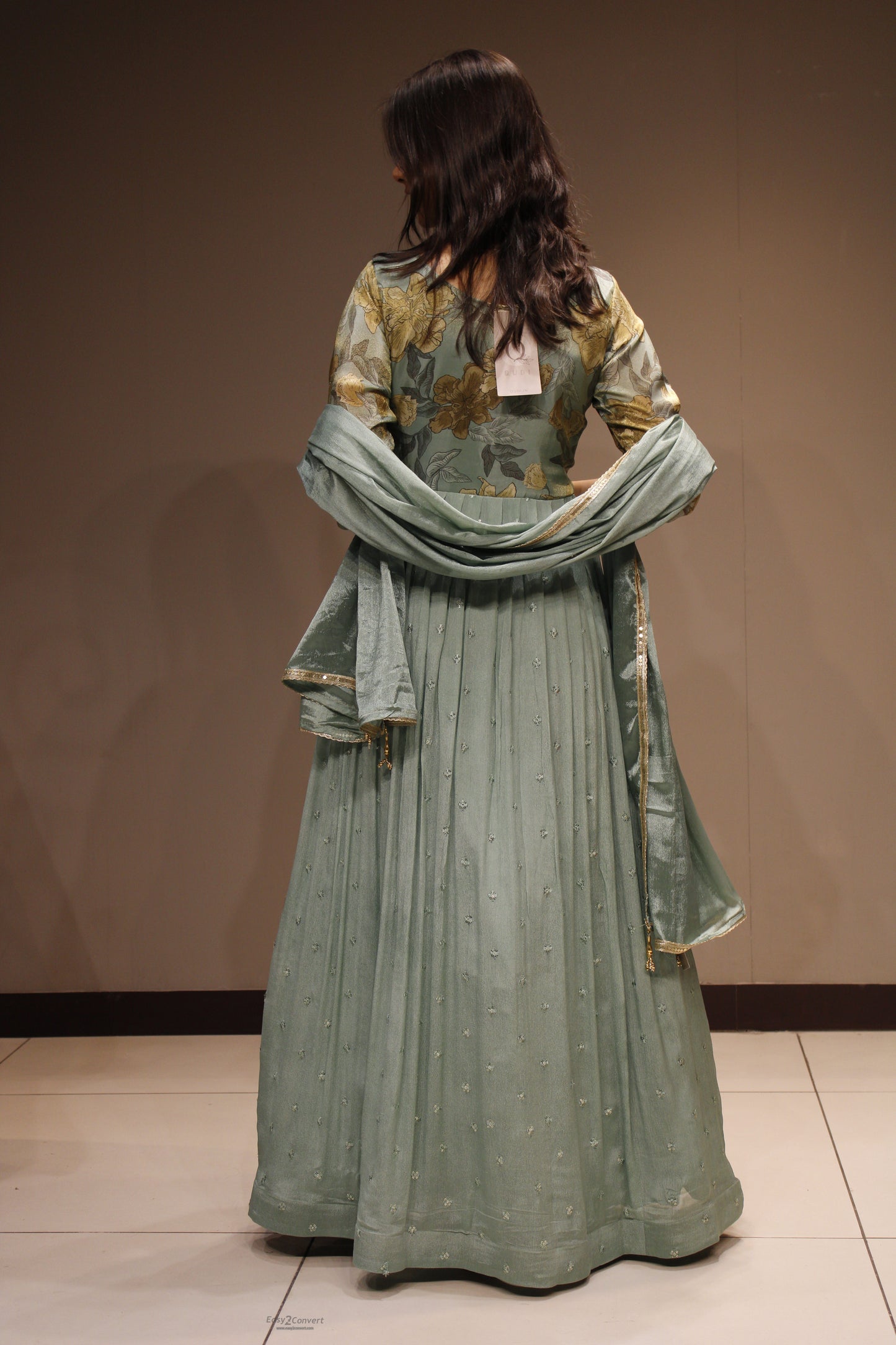 Chinon Anarkali with Handcrafted Cutdana Detailing
