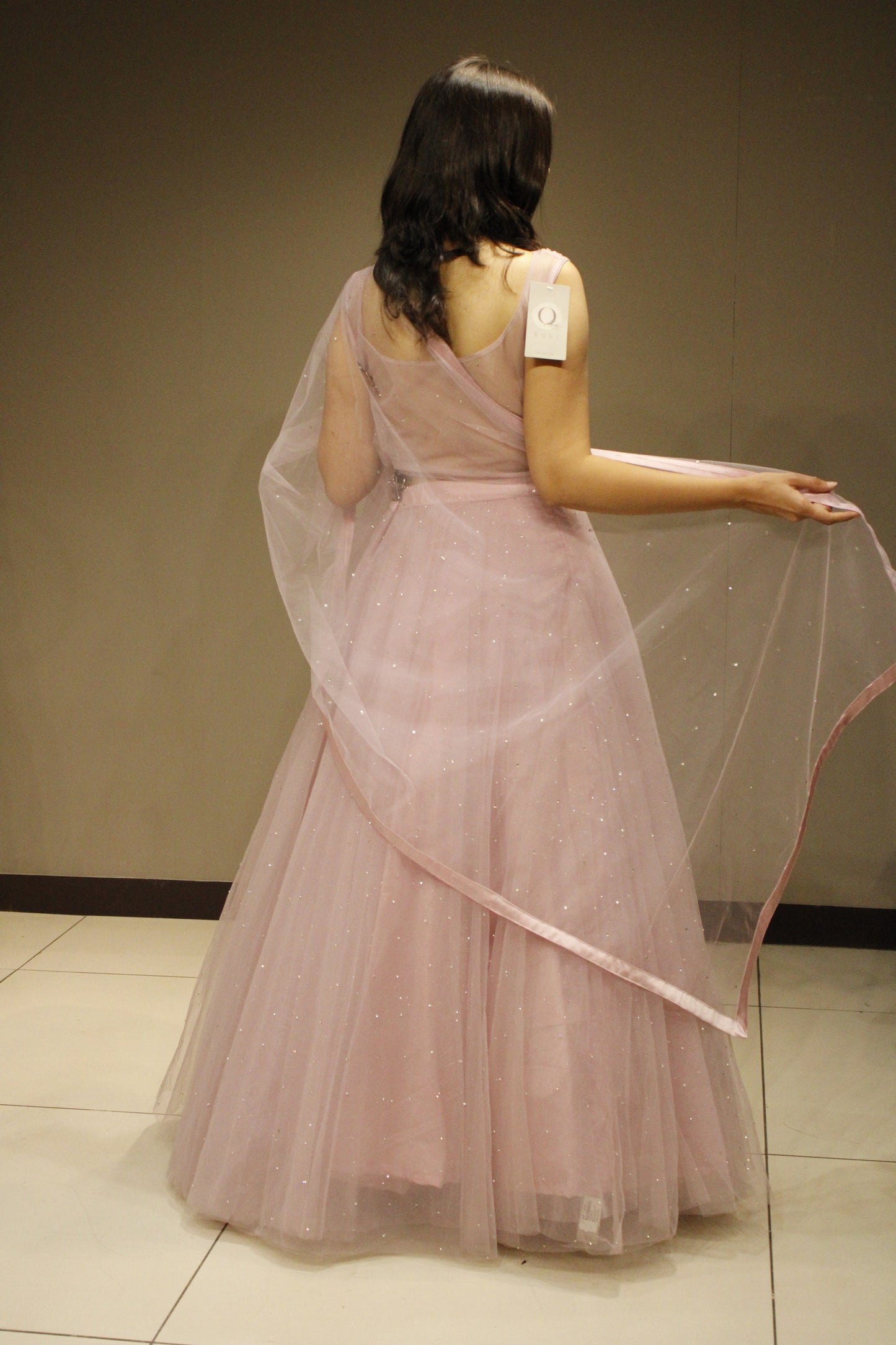 Stylish Net Crop Top with Intricate Cutdana Embellishments
