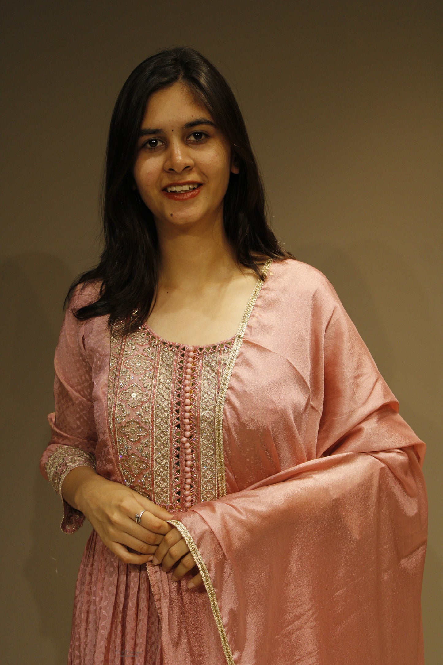 Tissue Anarkali with Exquisite Zari Embroidery