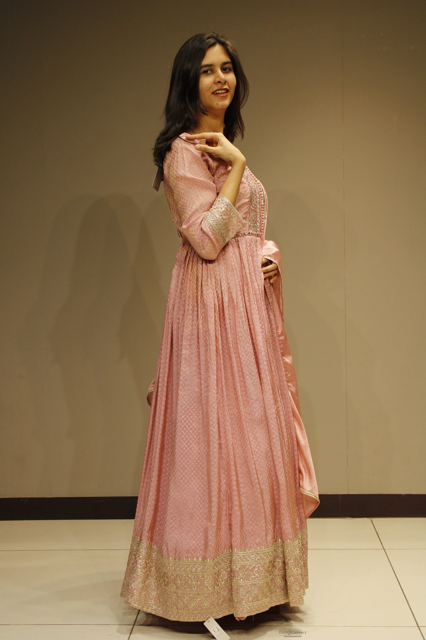 Tissue Anarkali with Exquisite Zari Embroidery