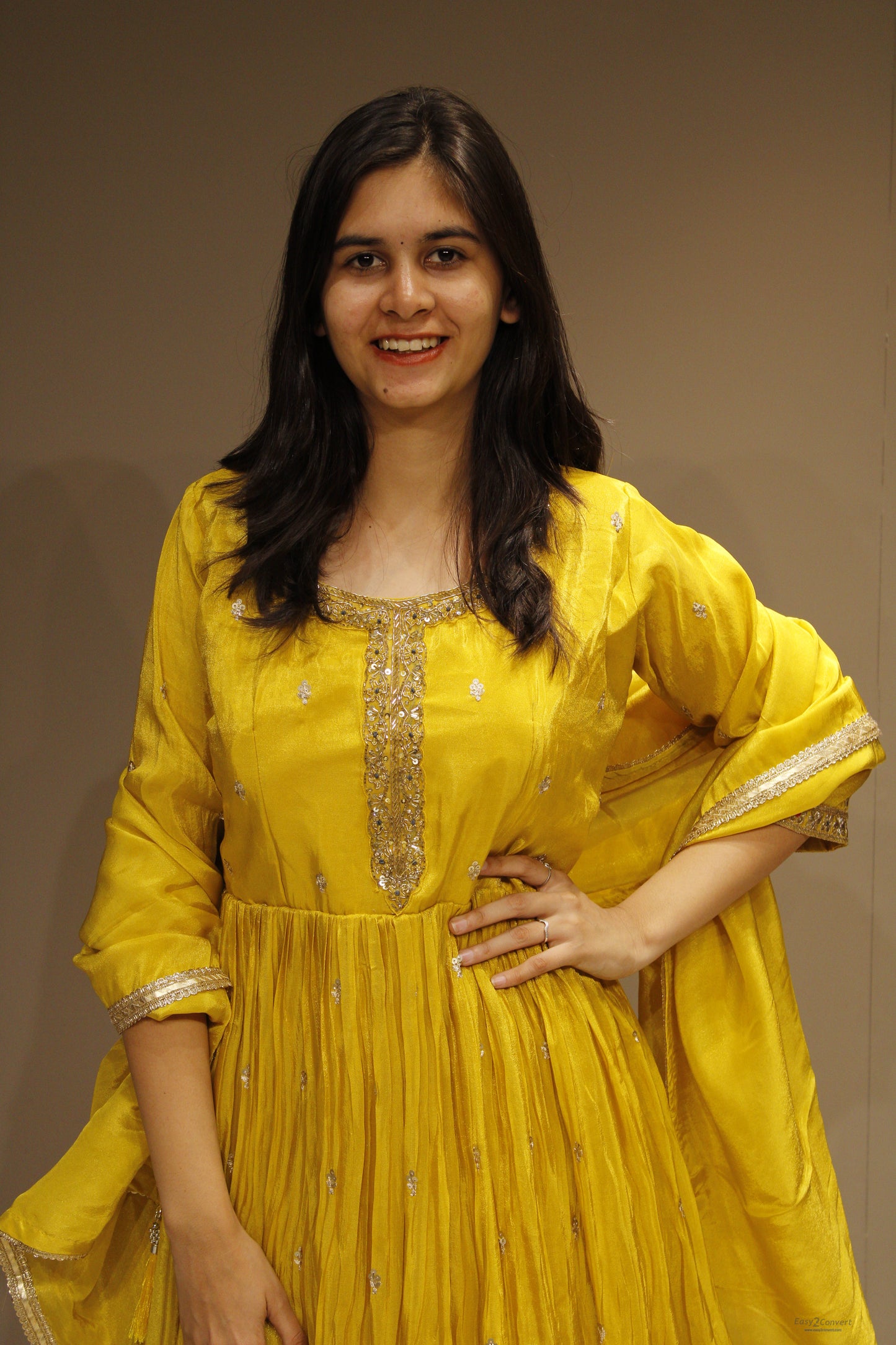 Tissue Anarkali with Intricate Cutdana Embroidery