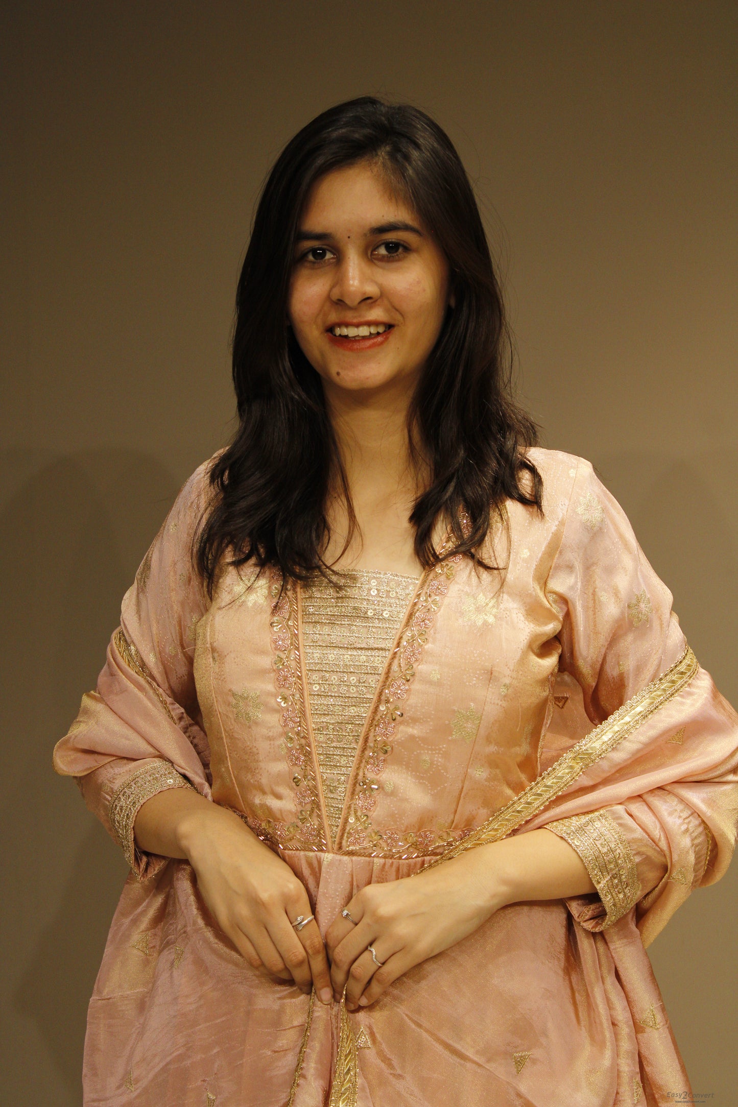 Tissue Weaving Anarkali with Intricate Cutdana Embroidery