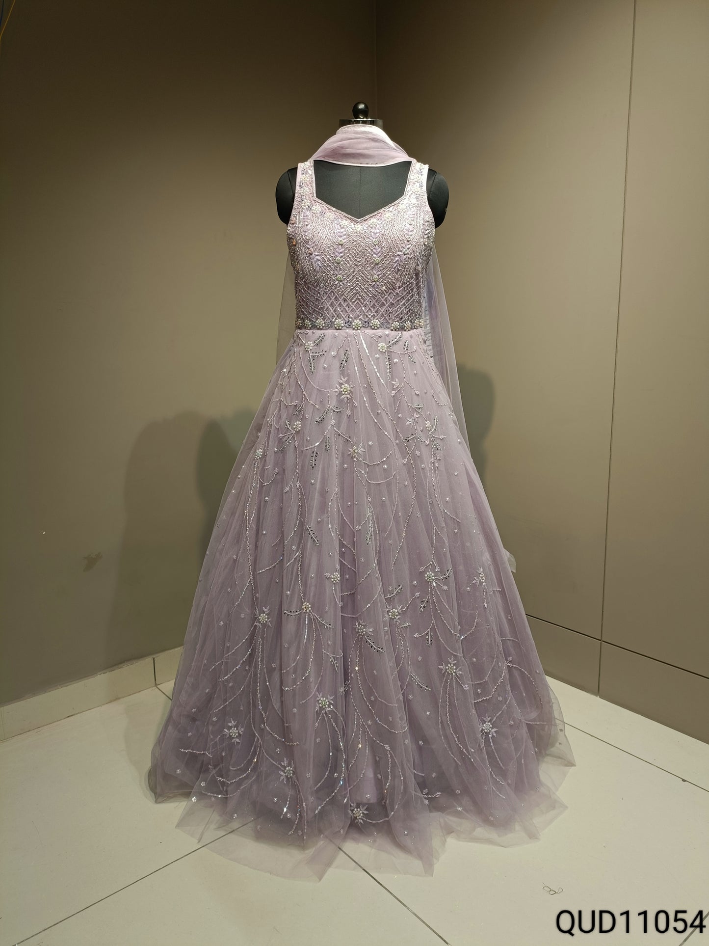 Sophisticated Gown with Cutdana Accents Ideal for Parties & Ceremonies