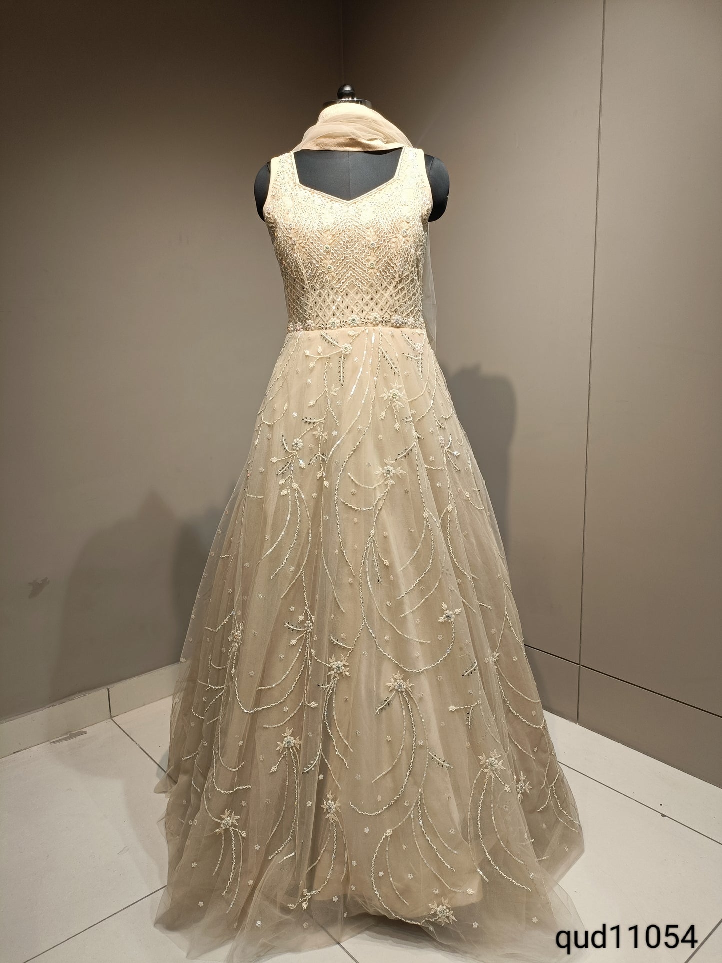 Sophisticated Gown with Cutdana Accents Ideal for Parties & Ceremonies